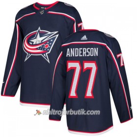 Män Ishockey Columbus Blue Jacket Tröjas Josh Anderson 77 Adidas 2017-2018 Marinblå Authentic